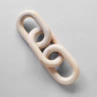 China Europe Handwork Decor Custom Home Decorative 3 Wooden Link Chain for sale