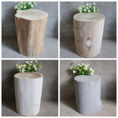 China Natural Wooden Log Leg Bathroom Stool Multifunctional Low Round Wood for sale