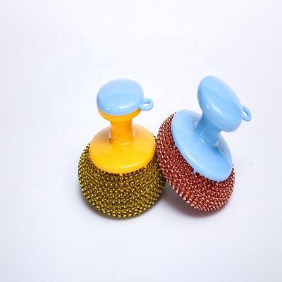 China Sustainable Kitchen Accessories PP And PET Material Plastic Kitchen Pan Dish Cleaning Brushes With Handle for sale