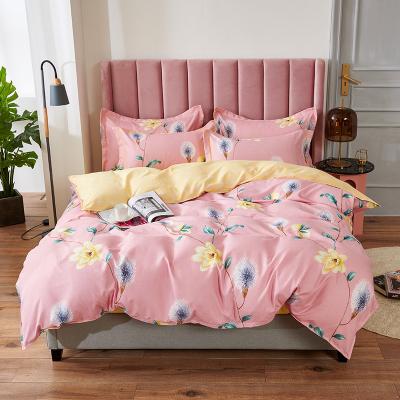 China Nondisposable 4 Piece Bed Sheet Set Single Polyester Cartoon Style Bedspread Bedding Set for sale