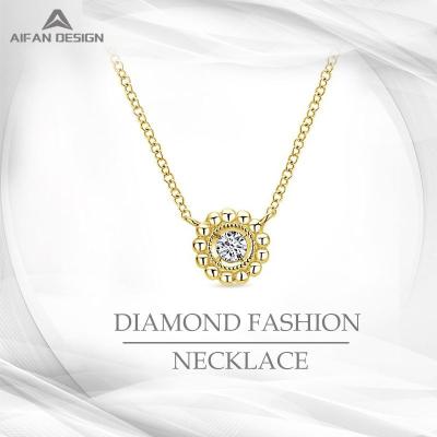 China TRENDY Hot Classic Sunflower Silver Diamond Necklace Fashion 925 Sale Female Jewelry for sale