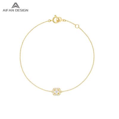 China Gift of the Women's Adjustable Women's Women 14k Golden Fashion Place Simple Diamond Bracelet for sale