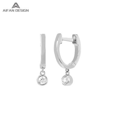 China FASHIONABLE Jewelry Customization 14k Unique Design Shaped Circle Diamond Earrings for sale