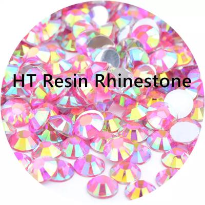 China Flatback Stock Goods Big Package 2mm 3mm 4mm 5mm 6mm Non Hot Fix Flatback Crystal Ab Stones Resin Rhinestones for sale