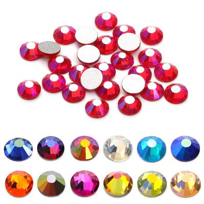 China Flatback Ss3-ss30 Wholesale Multi Sizes Colorful Non Hot-fix Round Dmc Trade A Glass Crystal Flatback Rhinestone For DIY Nail Art Crafts for sale