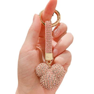 China Flatback Shiny Rhinestone Key Chain Popular Hand Crafted AAA Quality Use For Women's Bags Key Pendant Decoration for sale