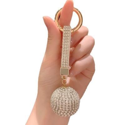 China Flatback Crystal Ball Shining Rhinestone Key Chain Popular Hand Crafted Stick Drills Use For Women's Bags Pendant Decoration for sale