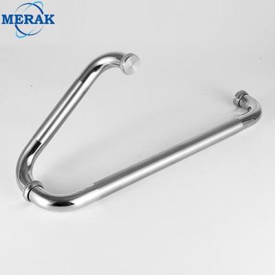 China Polish Modern Round Tube Towel Rack Bathroom Handicap Grab Bar Stainless Steel Shower Glass Door Pull Handles For Shower Enclosures for sale