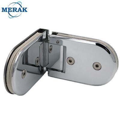 China Modern Brass 90 Degree Semicircle Shower Hinge Long For Door Black Glass Hinge For Shower Door Heavy Duty Bathroom Door Flange for sale