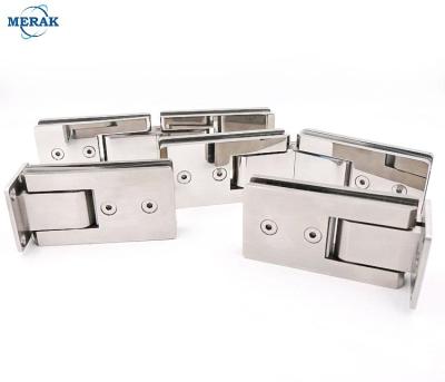 China 180 Degree Modern Square 304 Stainless Steel Shower Hinge Long For Glass Door Heavy Duty Door Hinge For Shower Door Bathroom for sale