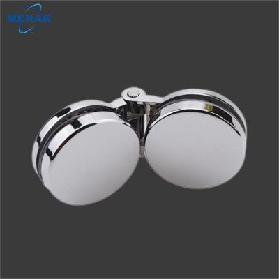 China 180 Degree Modern Zinc Alloy Glass To Bathroom Glass Frameless Heavy Duty Round Door Hinge Shower Double-Axle Circular Door Hinge for sale