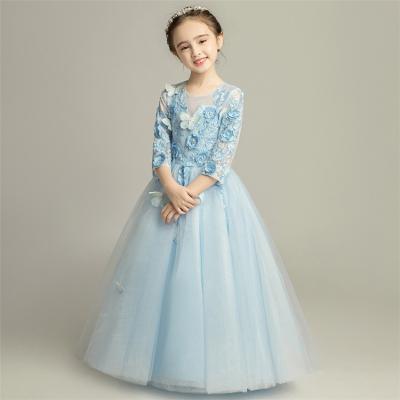 China Anti-wrinkle Girls Formal Dress Kids Girls Dress Dress With 3D Bridesmaids Butterfly Skirt for sale