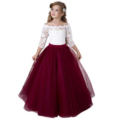 China Anti-wrinkle 3-10 Years Girls Dress Kids Girls Dress Lace Up Dresses Kids Dress Gown for sale