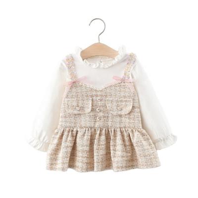 China Unique Anti-wrinkle Baby Winter Dress Long Sleeve Baby Dresses Baby Clothes Elegant Sweet Dress Wholesale for sale