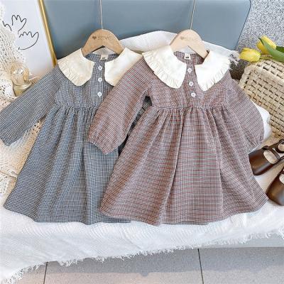 China Autumn plaid washable girls dresses wholesale children wear stylish temperament girls clothing for sale