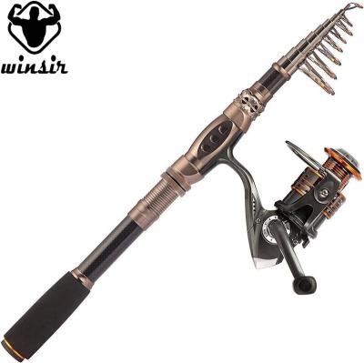 China Carbon Sells Carbon Fiber Sea Saltwater Telescopic Freshwater Fishing Rod and Reel Combos Wholesale Kit for sale