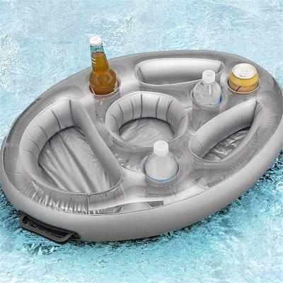 China 92% Polyester 8% Spandex Hotel Beach And Pool Breakfast Outdoor Inflatable Floating Hot Tub Tray Drink Cup Holder For Amusement And Portable Serving Bar for sale