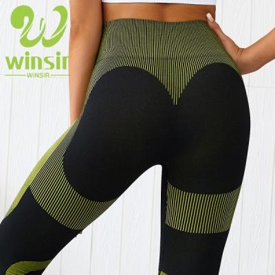 China Antibacterial High Waist Black Lycra Nylon Spandex Wholesales Activewear Fitness Gym Sports Green Workout Use Seamless Yoga Leggings For Women for sale