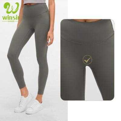 China Antibacterial Double Knit Women Leggings Fitness Sports Gym Tights Yoga Workout Pants High Light Weight Bare Running Sporty Size Breathable for sale