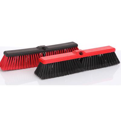 China Durable Outdoor Garden Broom Yard Brush Sweeper Head with Handle and Stiff Hard Bristle Floor Cleaning Brush for sale