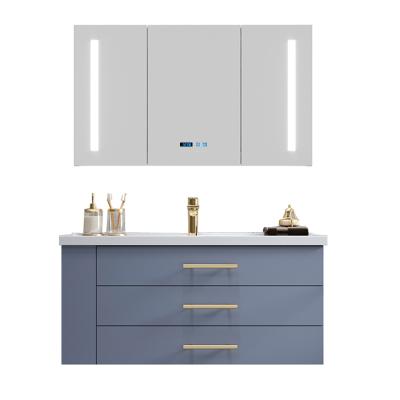 China Modern Wall Mount Bath Vanity Cabinets Units With Smart Mirror Cabinet for sale