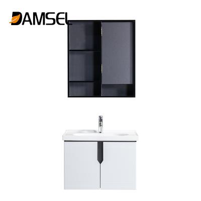 China Functional Spacious Storage Mirror PVC Wash Cabinet Bathroom Vanity for sale