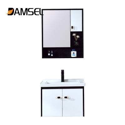 China Spacious Storage Waterproof PVC Bathroom Wall Mounted Storage Sinks Cabinet Vanities for sale