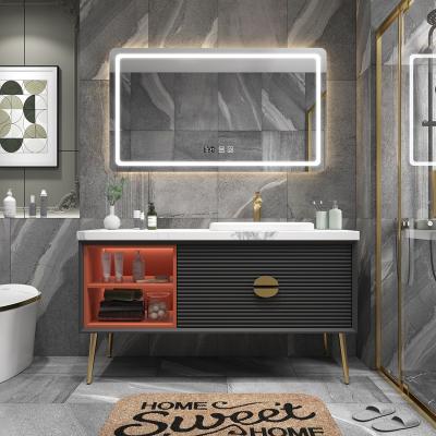 China Moisture Proof And Eco-friendly Easy To Clean New Latest Design 2021 Waterproof Floor Mounted Bathroom Cabinet for sale