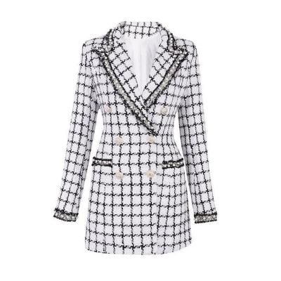 China Custom high quality plus size double breasted blazer plus size long coats for women for sale