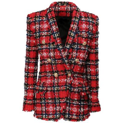 China Plus Size Most Popular Classic Luxury Women Double Breasted Coats Long Style Blazer for sale