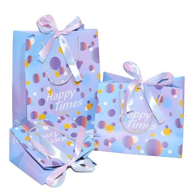 China Recyclable Happy Times Purple Paper Bags Balloons Cartoon Paper Treat Candy Bags Gifts Gift Wrapping Gift Birthday Party For Kids for sale