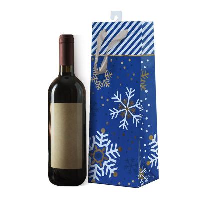 China JuYi Recyclable Custom Logo Full Colors Printing Matte Film Covering Wedding Handles Red Wine Drinks Festival Gift Paper Bag for sale