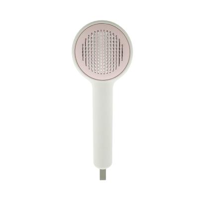 China Viable 2 in 1 Removable Cat Dog Comb Set Pet Grooming Products Self Cleaning Pet Cat Hair Comb Brush One Button Hair Massage Open Knot for sale