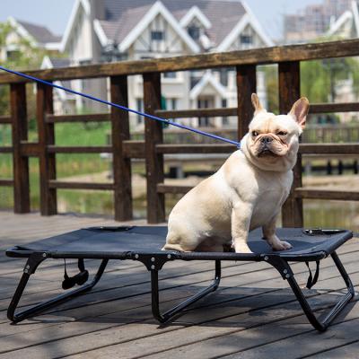 China Travel Folding Portable Pet Bed 600D PVC High Dog Cat Bed Portable Dog Bed For Outdoor for sale