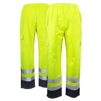 China Water Proof BOWINS Factory Direct Class E HiVis Black Bottom Safety Rain Pants for sale