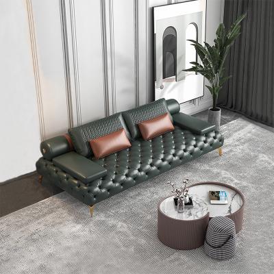 China Sofa Modern Furniture Light Luxury Modular High Quality Faux Leather Living Room Upholstered Sofa for sale