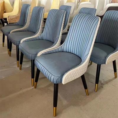 China Other Dining Dining Chair Modern Luxury European Style Wooden Foot Upholstered Leather Dining Chair for sale