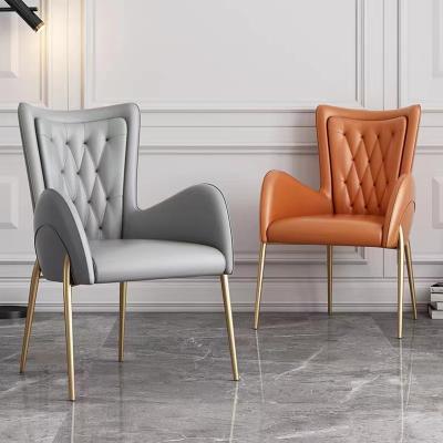 China Other Nordic Style Light Luxury Dining Room Furniture Upholstered Back Chair With Armrests Dining Chair for sale