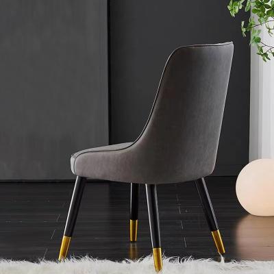 China Other Luxury Leather Dining Chair Wood Dining Chair Interior New High Back Modern Design for sale