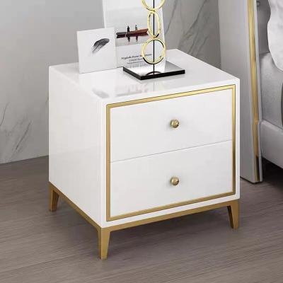 China (Other) Nordic light luxury simple modern black and white bedside table adjustable bedside table painting storage for sale