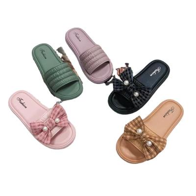 China New fashion trend style ladies shoes slippers bow cheap slippers for ladies shoes flat ladies for sale