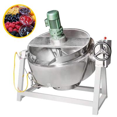 China Vegetable processing plant cooking kettle with stirring cooking jacketed kettle / electric cooking machine for sale