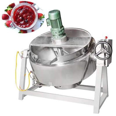 China Vegetable Processing Plant Cooking Kettle 50 Liter Steam Jacketed Kettle With Electric Stirrer Cooking Jacketed Kettle for sale