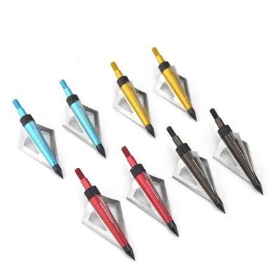 China Durable 6 Pack 100 Grain Stainless Steel Arrow Hunting Broadheads for sale