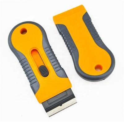 China For Auto Window Tint Vinyl Tool Application Universal Mini Razor Scraper Cleaning Tool With Extra 10pcs Blades Window Scraper for sale