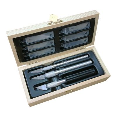 China Free Sample Quick-change Multi Functional Wooden Box Carving Tools 36pcs Craft Hobby Knife Set for sale