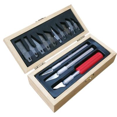 China Quick-change Free Sample Wood Carving Precision Tools 13 Pcs Precision Craft Knife Set for sale