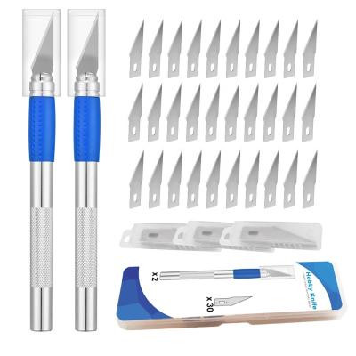 China Quick-change Free Sample Aluminum Alloy Carving Knife #2 Premium Hobby Knife Kit for sale