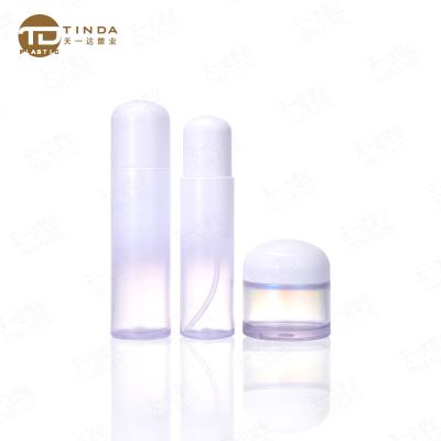 China Cosmetic custom round empty petg 150ml plastic pump bottle for 30g 50g 100g lotion face cream jars and packaging bottles 40ml 120ml for sale