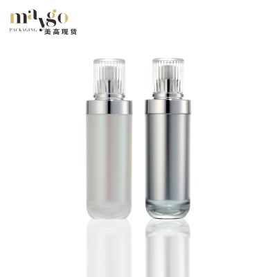 China Wholesale Recyclable Silver Double Wall Pearl Serum Lotion Pump Bottle 100ml White Plastic Cosmetic Skin Care Packaging Set for sale